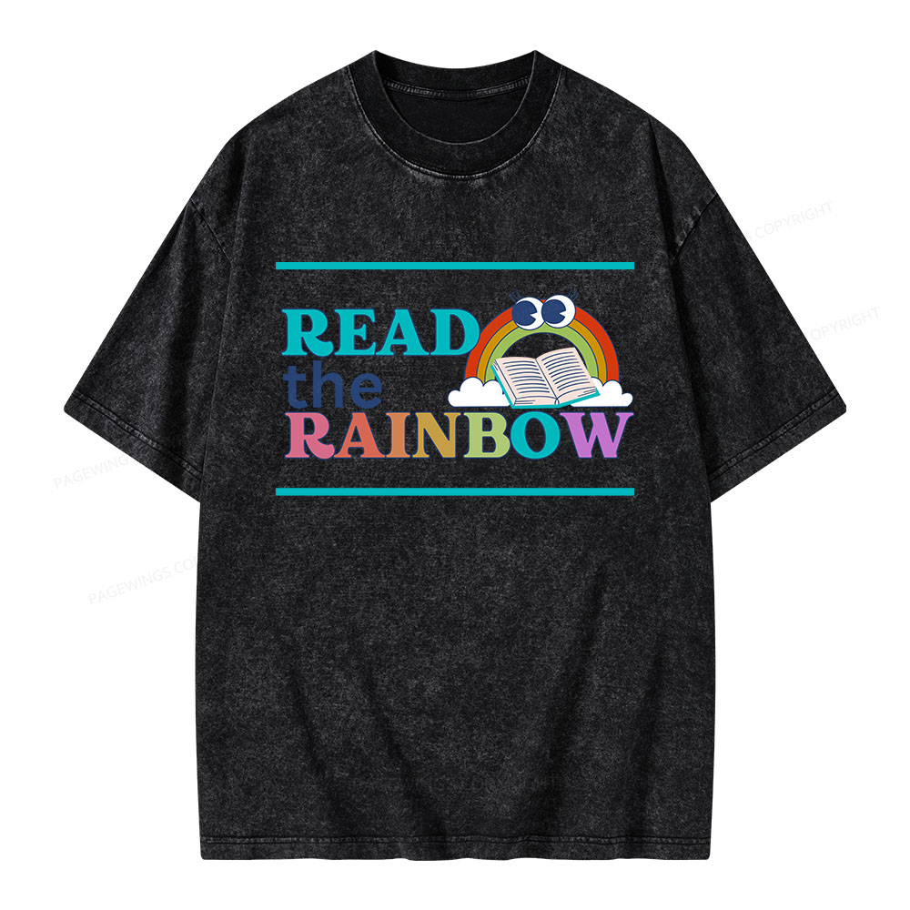 Pagewings Read the Rainbow Unisex Washed T-shirt