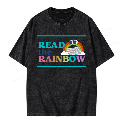 Pagewings Read the Rainbow Unisex Washed T-shirt