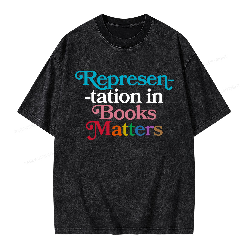 Pagewings Represen-tation in Books Matters Unisex Washed T-shirt