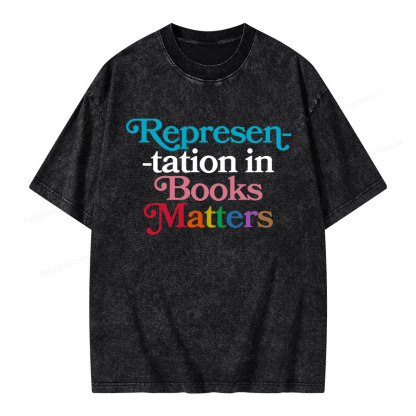 Pagewings Represen-tation in Books Matters Unisex Washed T-shirt