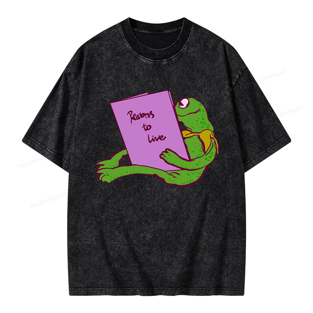 Pagewings Reasons To Live Unisex Washed T-shirt