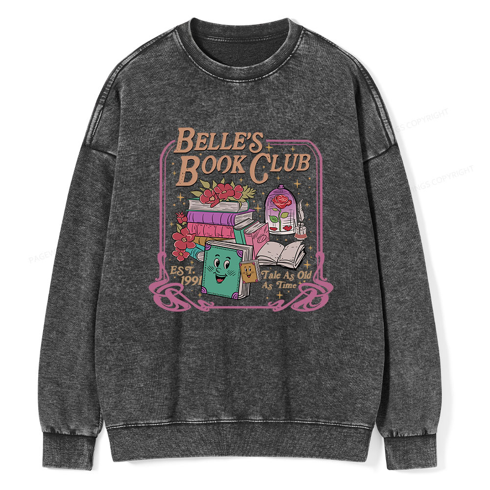 Pagewings Belle's Book Club Unisex Washed Sweatshirt