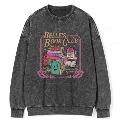 Pagewings Belle's Book Club Unisex Washed Sweatshirt