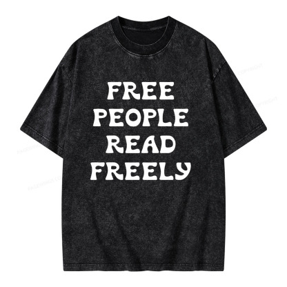 Pagewings Free People Read Freely Unisex Washed T-shirt
