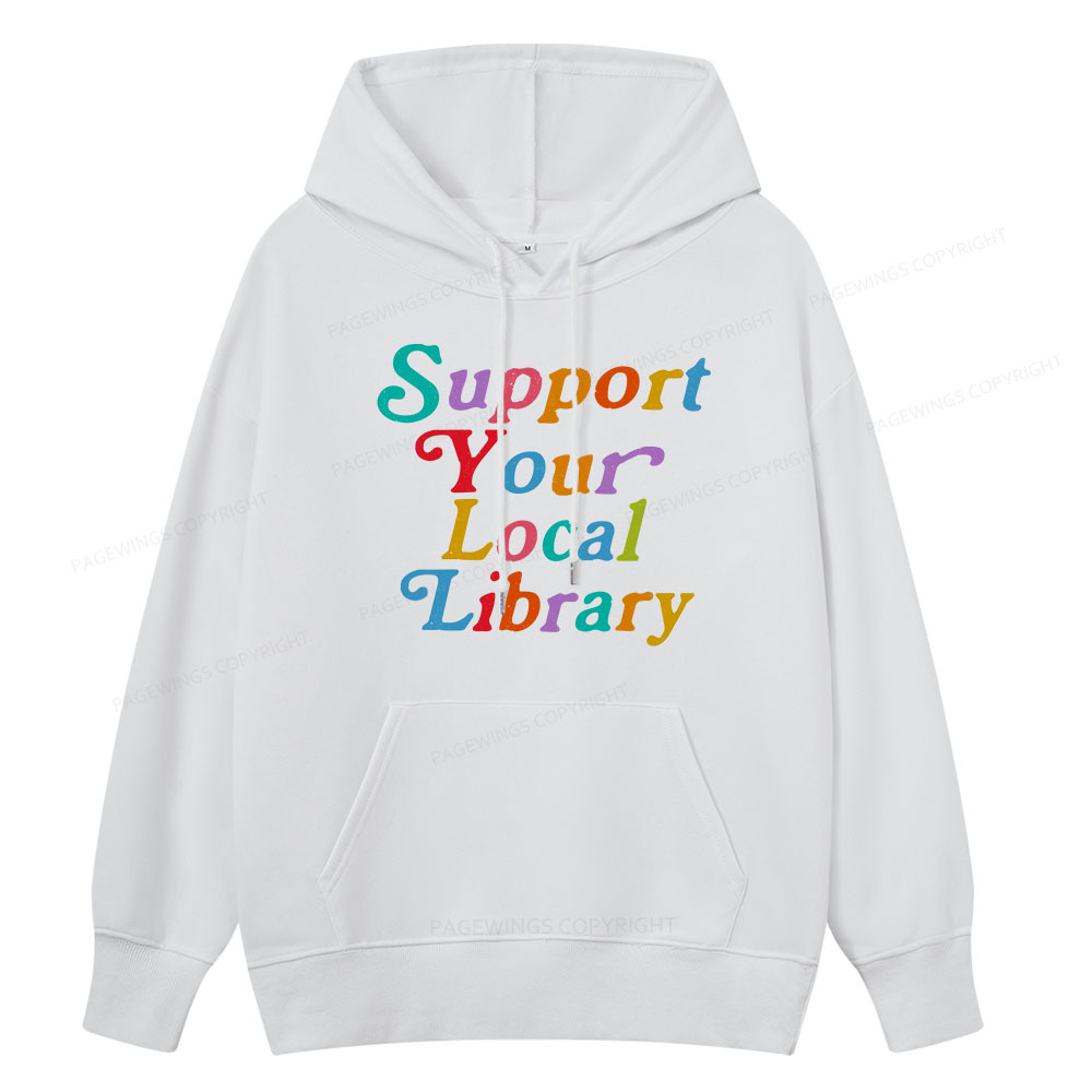 Pagewings Support Your Local Library Unisex Classic Hoodie