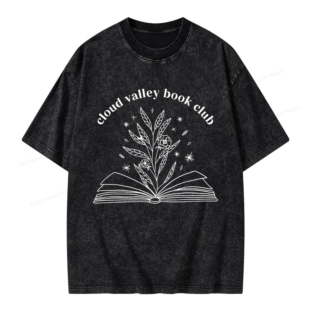 Pagewings Personalised Cloud Valley Book Club Unisex Washed T-shirt
