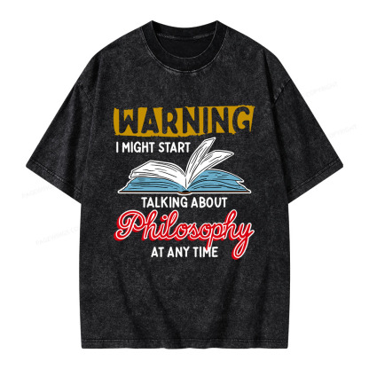 Pagewings Talking About Philosophy At Any Time Unisex Washed T-shirt