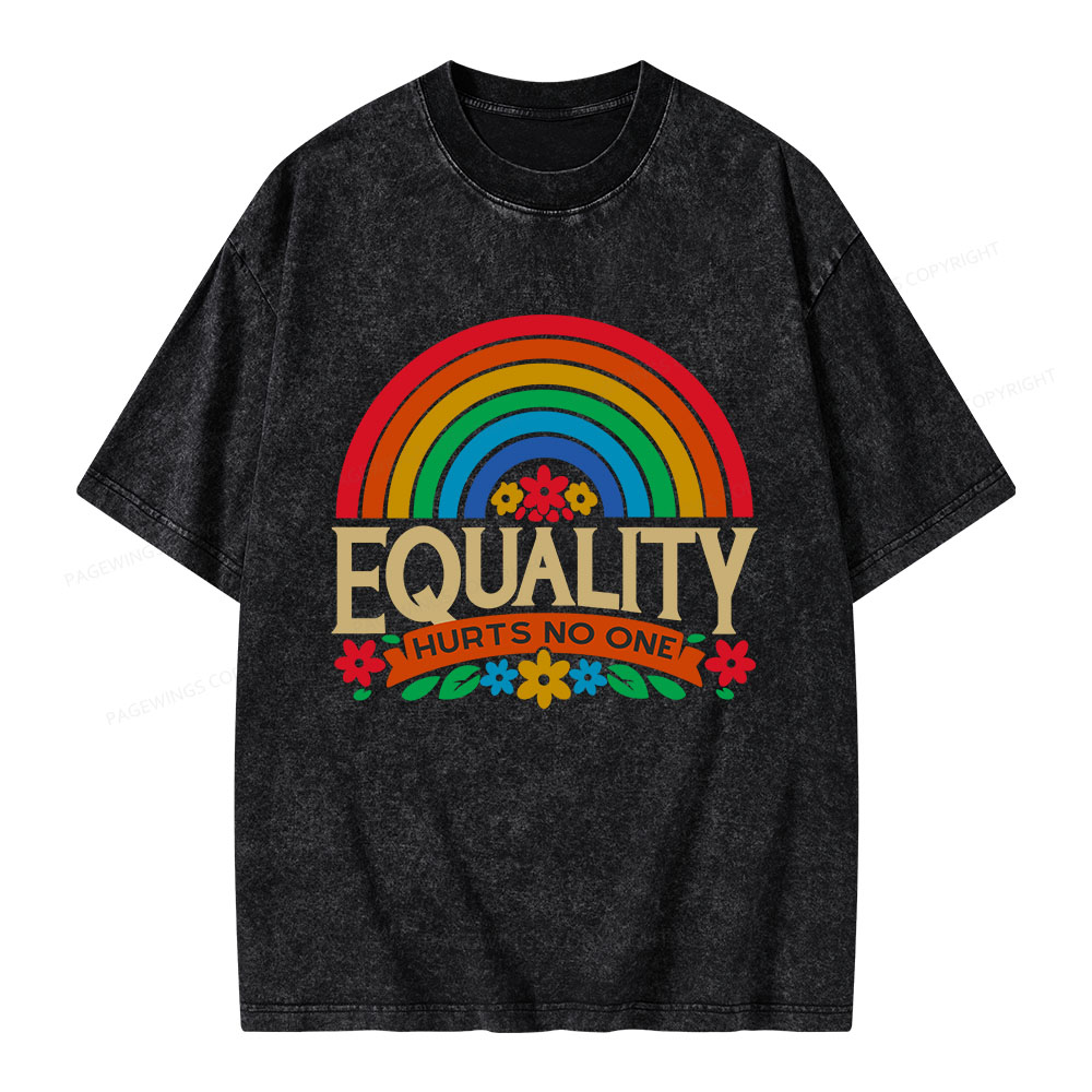 Pagewings Equality Hurts No One Unisex Washed T-shirt