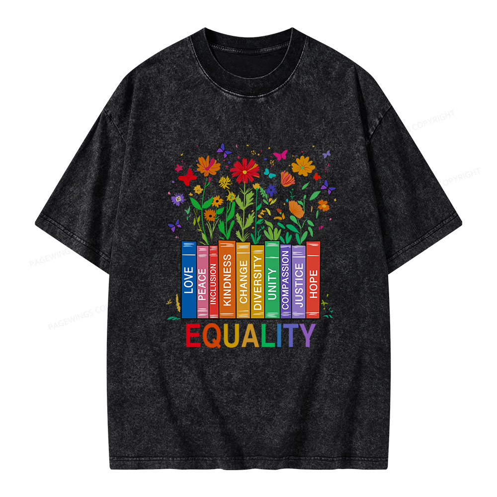 Pagewings Equality Unisex Washed T-shirt