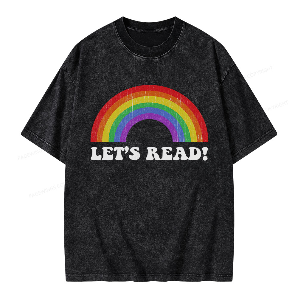 Pagewings Let's Read Unisex Washed T-shirt
