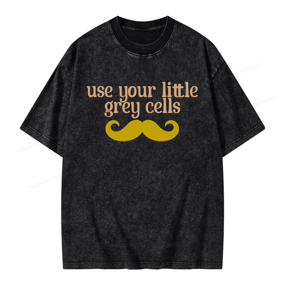 Pagewings Use Your Little Grey Cells Unisex Washed T-shirt