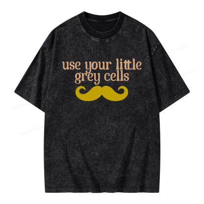 Pagewings Use Your Little Grey Cells Unisex Washed T-shirt