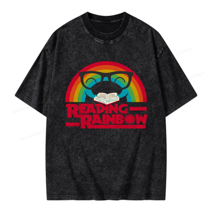 Pagewings Reading Rainbow Unisex Washed T-shirt