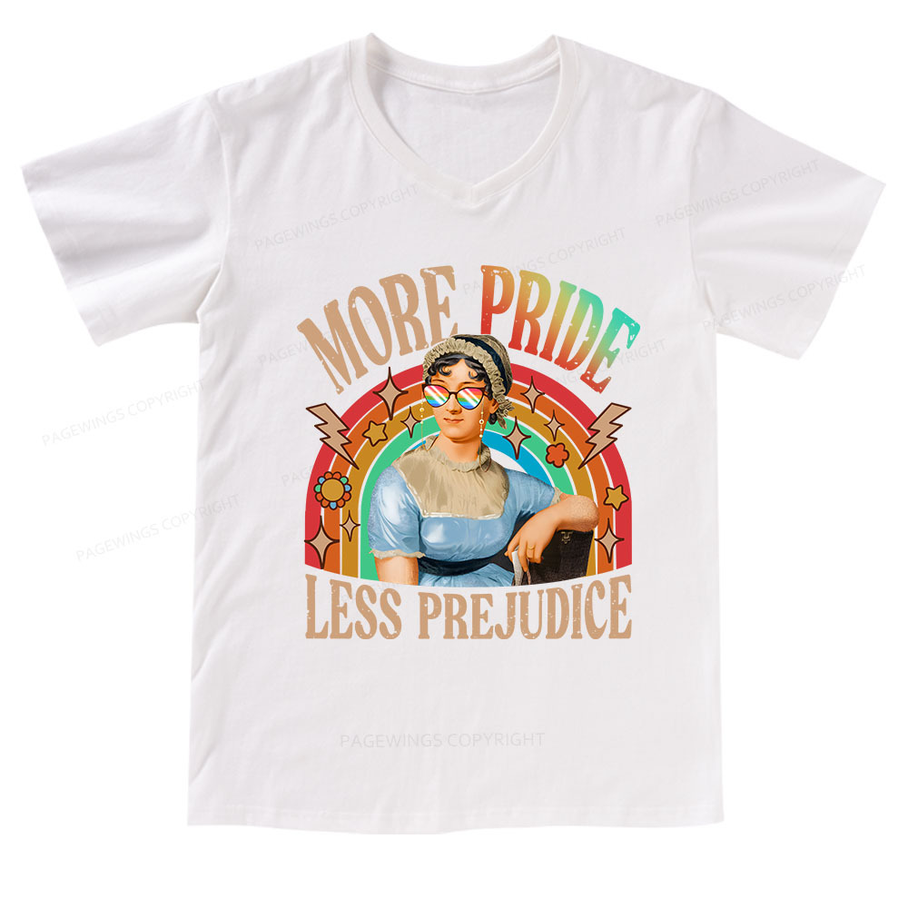 Pagewings More Pride Less Prejudice V-neck T-shirt