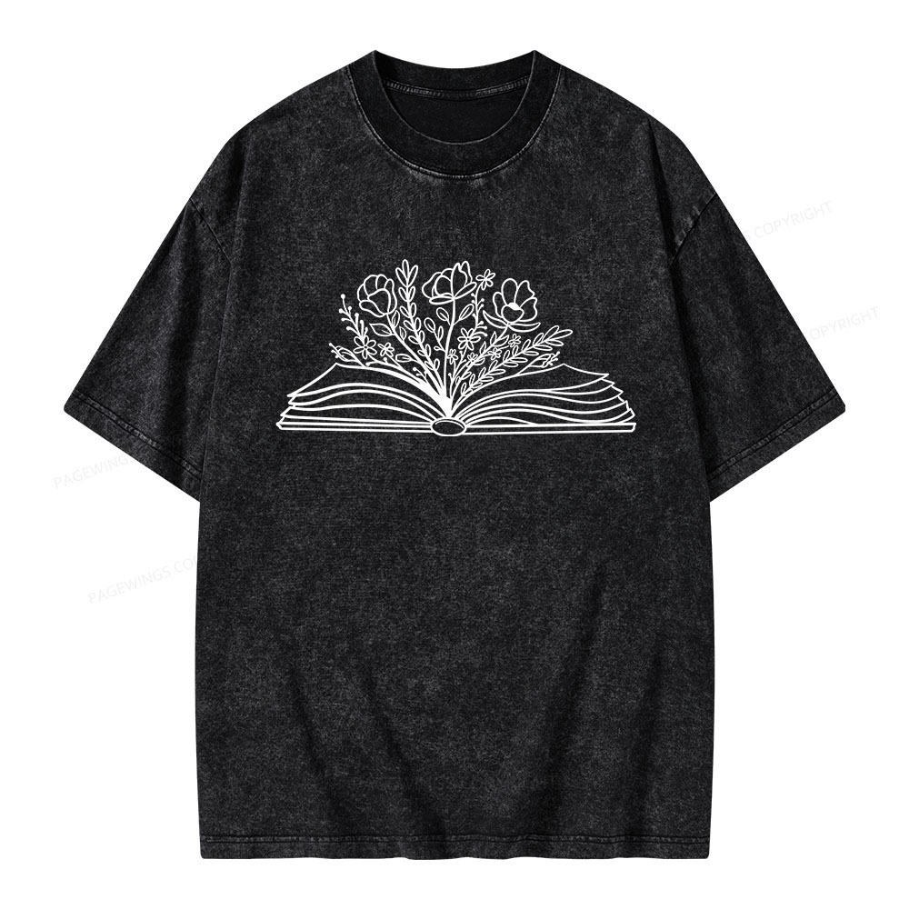 Pagewings Reading Book Unisex Washed T-shirt