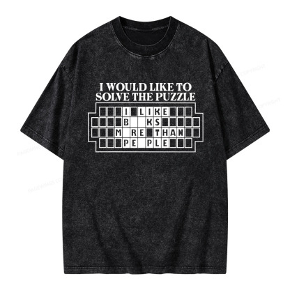 Pagewings I Would Like To Solve The Puzzle Unisex Washed T-shirt