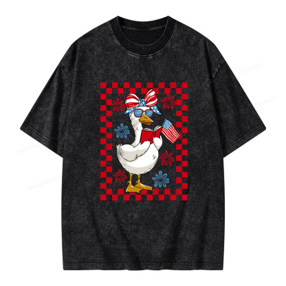 Pagewings 4th July Goose Unisex Washed T-shirt