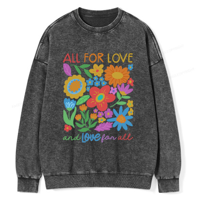 Pagewings All For Love Unisex Washed Sweatshirt