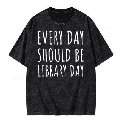 Pagewings Library Day Media Specialist Shirt Library Shirt Unisex Washed T-shirt