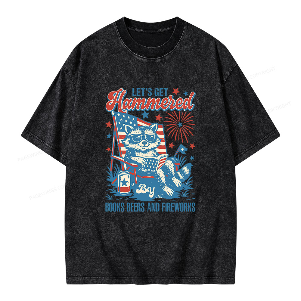 Pagewings Let's Get Reading And Blow Some Shit Up Unisex Washed T-shirt