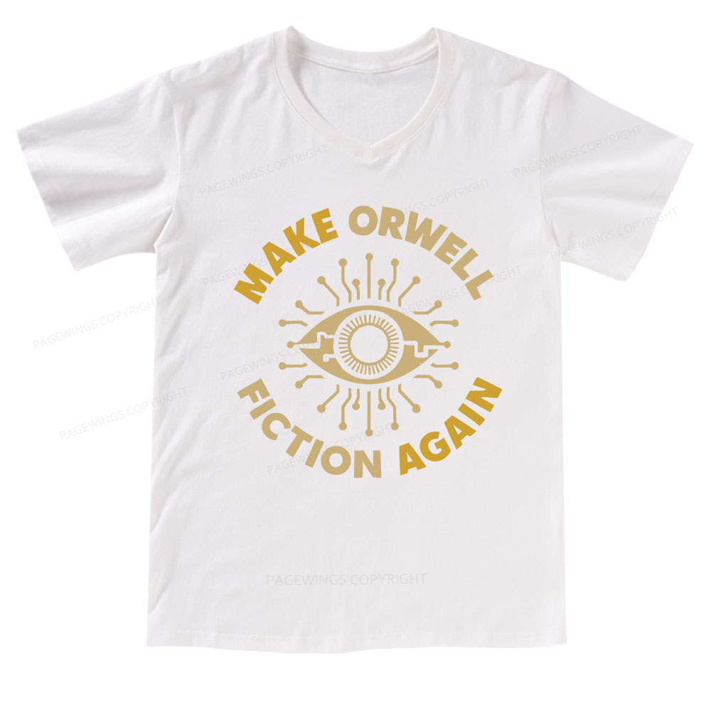 Pagewings Make Orwell Fiction Again V-neck T-shirt