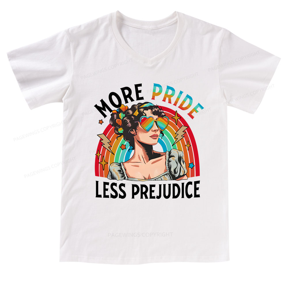 Pagewings More Pride Less Prejudice V-neck T-shirt