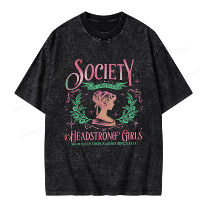 Pagewings Society Of Obstinate Headstrong Girls Jane Unisex Washed T-shirt
