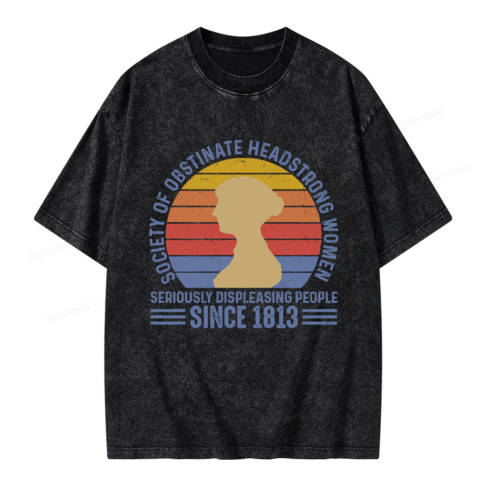 Pagewings Book Society of Obstinate Headstrong Women Unisex Washed T-s