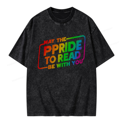Pagewings May The Pride To Read Be With You Unisex Washed T-shirt