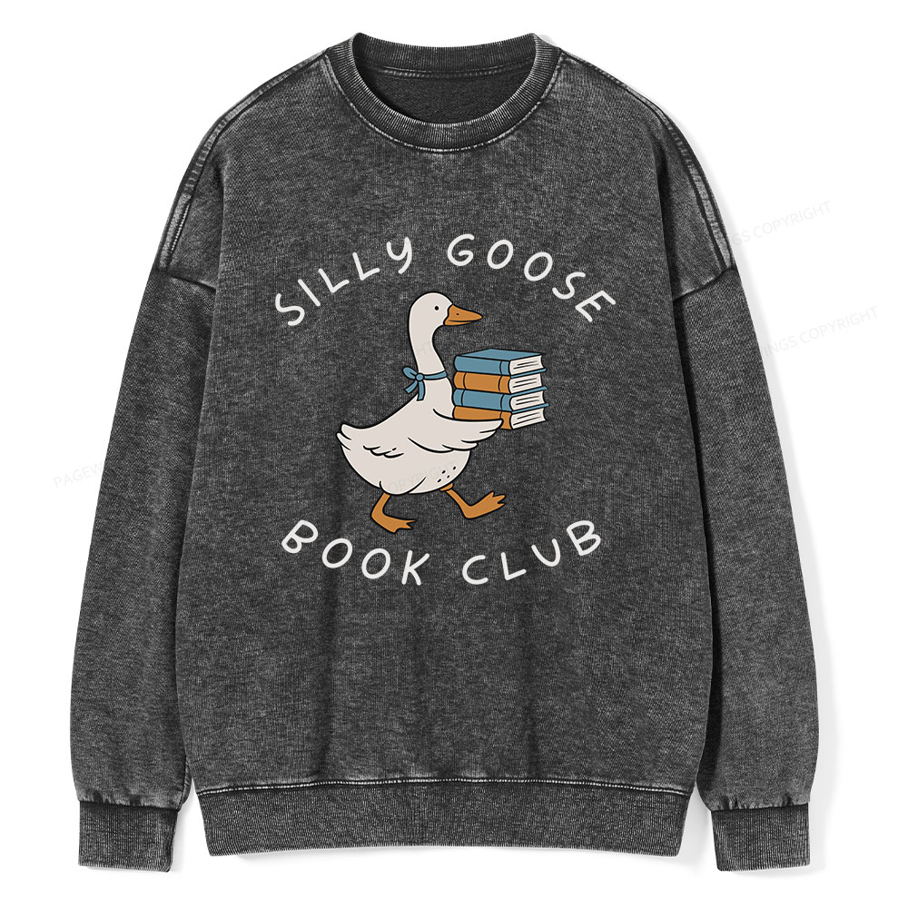 Pagewings Silly Goose Book Club Unisex Washed Sweatshirt