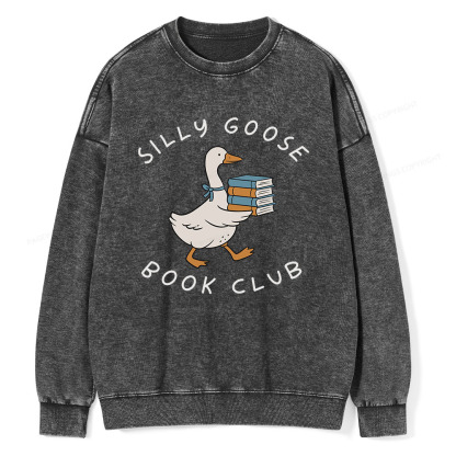 Pagewings Silly Goose Book Club Unisex Washed Sweatshirt