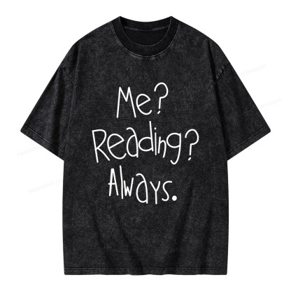 Pagewings Me Reading Always Unisex Washed T-shirt