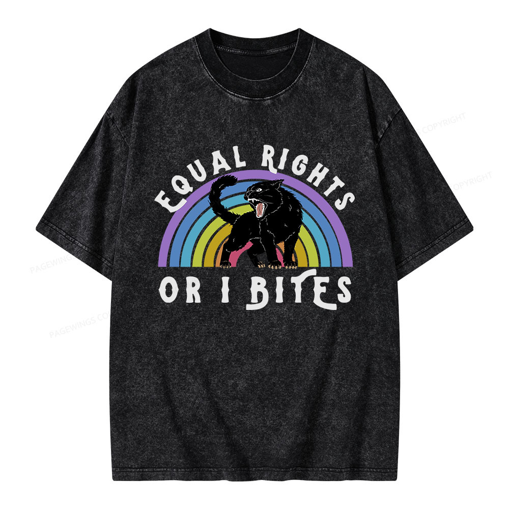Pagewings Equal Rights or I Bites Unisex Washed T-shirt