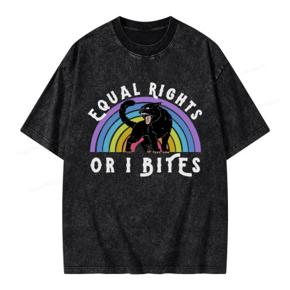 Pagewings Equal Rights or I Bites Unisex Washed T-shirt