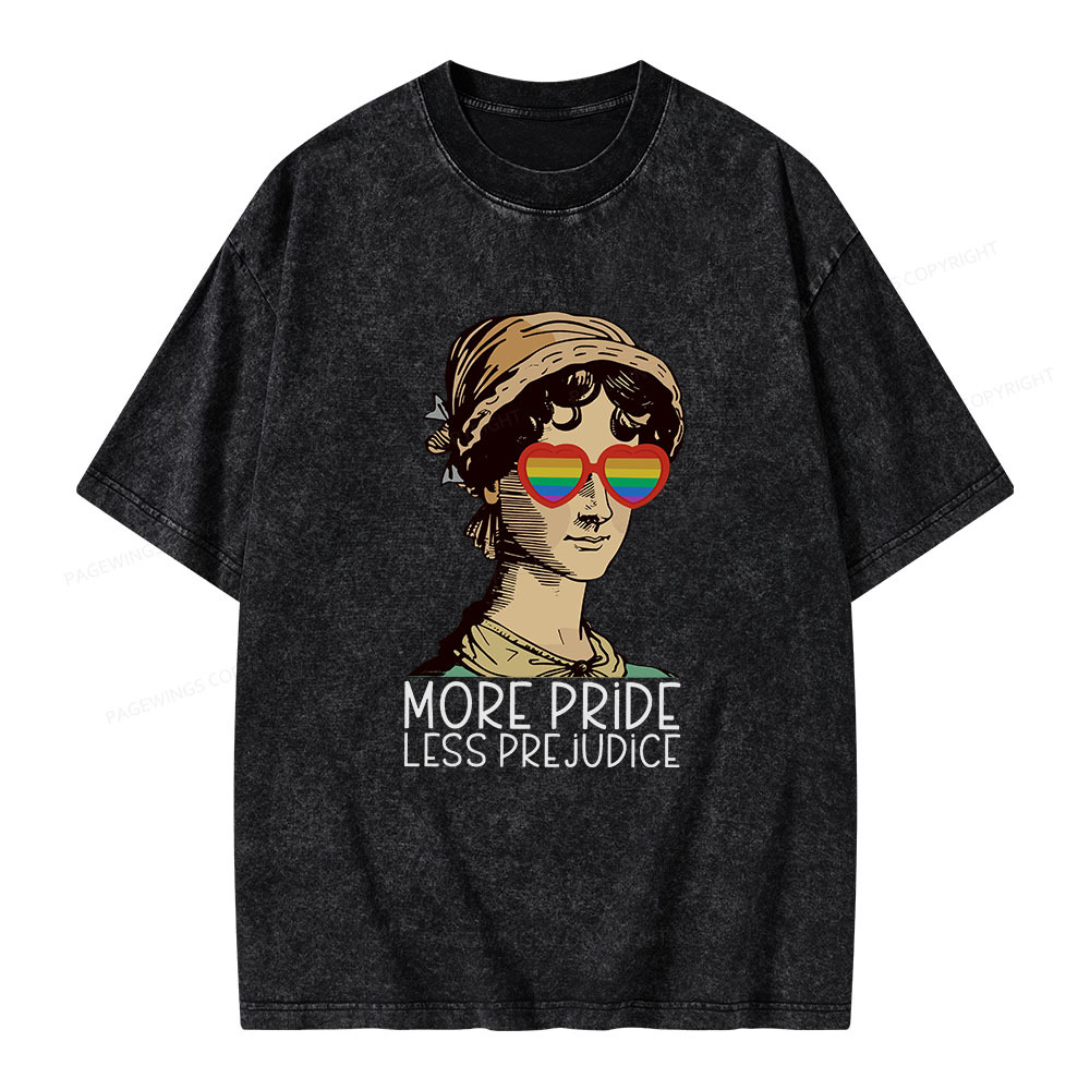 Pagewings More Pride Less Prejudice Book Unisex Washed T-shirt