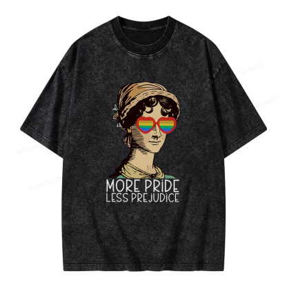 Pagewings More Pride Less Prejudice Book Unisex Washed T-shirt