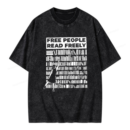 Pagewings Free People Read Freely Unisex Washed T-shirt