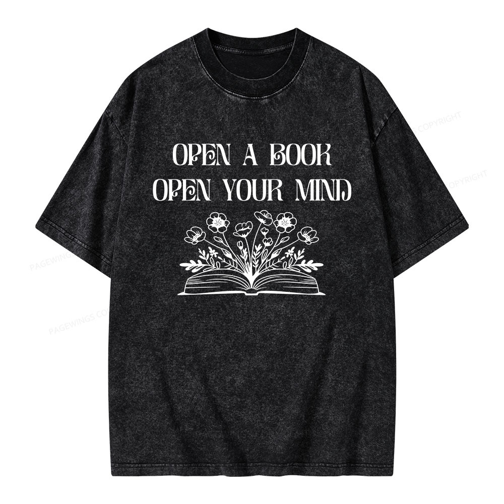 Pagewings Open A Book Open Your Mind Unisex Washed T-shirt