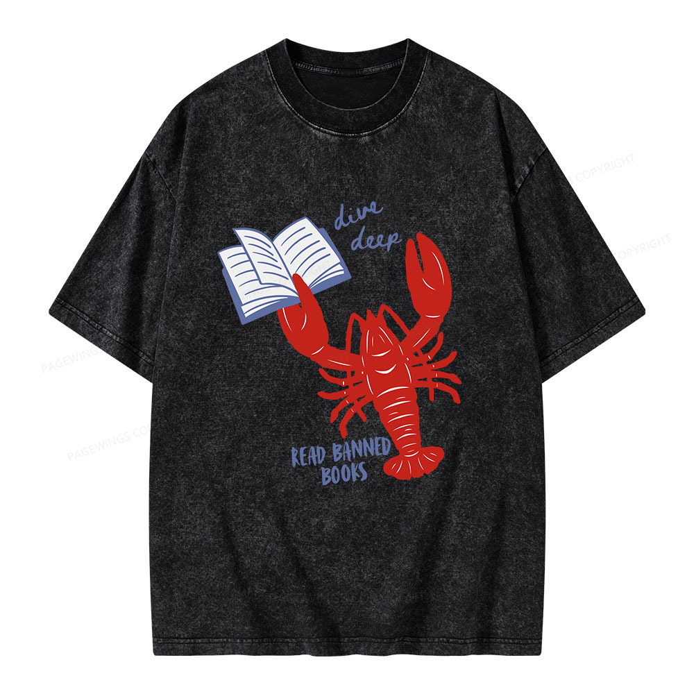 Pagewings Read Banned Books Unisex Washed T-shirt