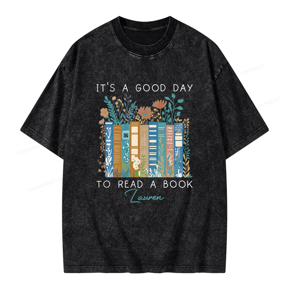 Pagewings It's A Good Day To Read A Book Unisex Washed T-shirt