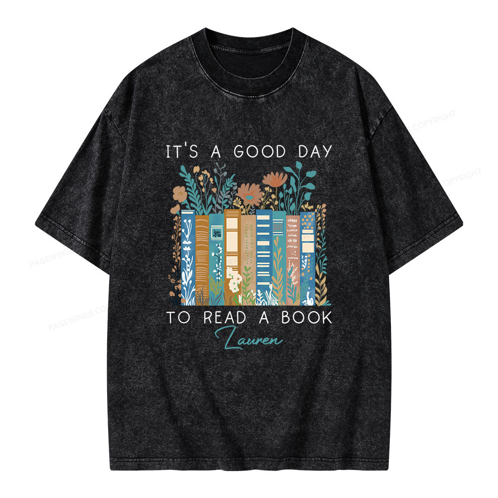 Pagewings It's A Good Day To Read A Book Unisex Washed T-shirt