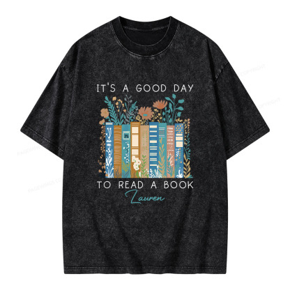 Pagewings It's A Good Day To Read A Book Unisex Washed T-shirt