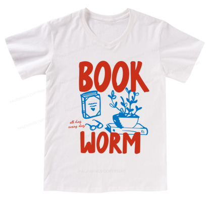 Pagewings Bookworm V-neck T-shirt