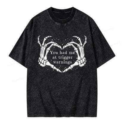 Pagewings You Had Me At Trigger Warnings Unisex Washed T-shirt