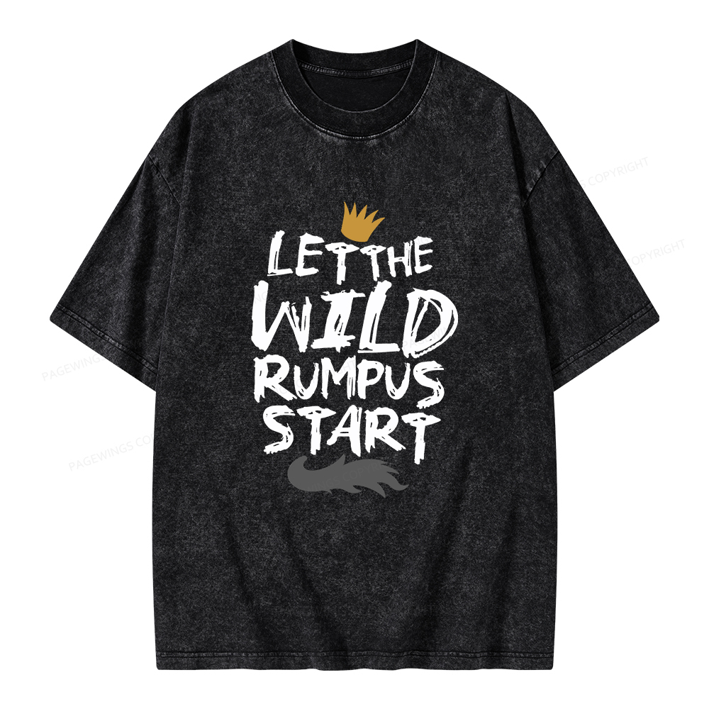 Pagewings Let the Wild Rumpus Start  Unisex Washed T-shirt