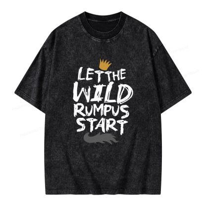 Pagewings Let the Wild Rumpus Start  Unisex Washed T-shirt