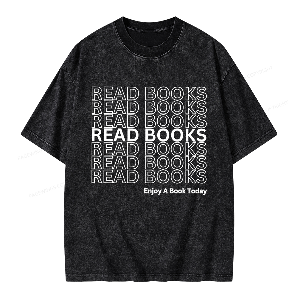 Pagewings Read Books Librarian Unisex Washed T-shirt