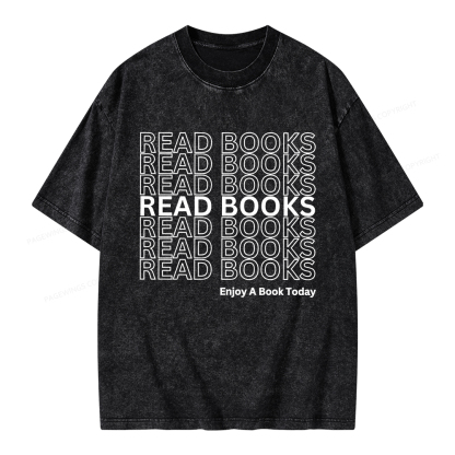 Pagewings Read Books Librarian Unisex Washed T-shirt