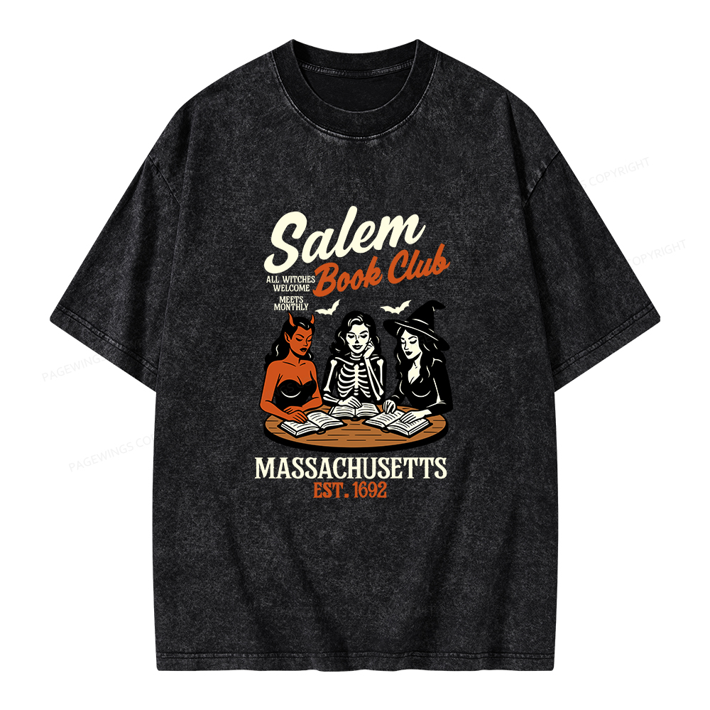 Pagewings Salem Book Club Unisex Washed T-shirt