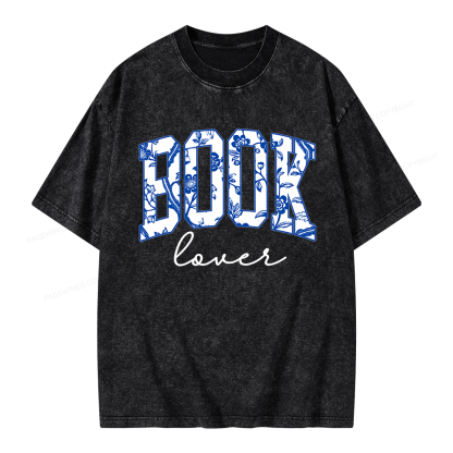 Pagewings Cute Book Lover Unisex Washed T-shirt